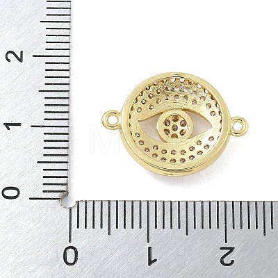 Rack Plating Brass Micro Pave Clear Cubic Zirconia Eye Connector Charms KK-A234-047G-1