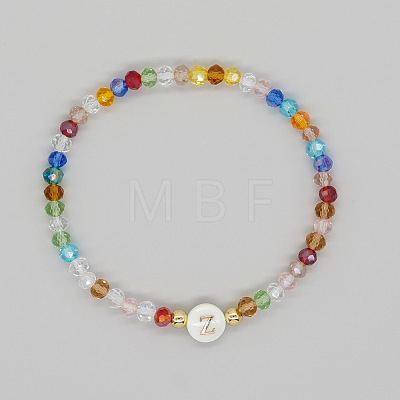 Handmade Bohemian Colorful Faceted Rondelle Glass Beaded Stretch Bracelets UI5654-26-1
