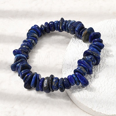 Natural Lapis Lazuli Chip Beaded Stretch Bracelets GG-CBA0FEA-01A-1