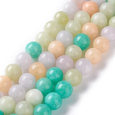 Dyed Natural White Jade Beads Strands G-I299-F08-10mm-1