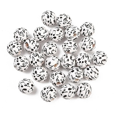 Printed Wooden Beads WOOD-T034-01A-1