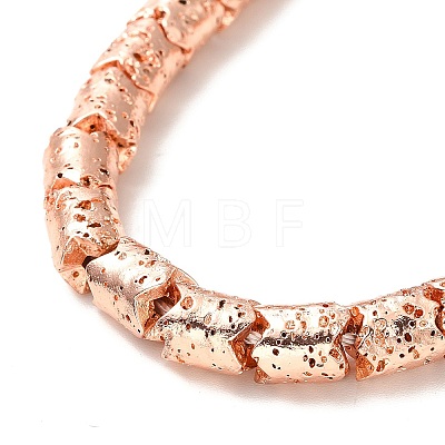 Electroplated Natural Lava Rock Beads Strands G-G984-03RG-1
