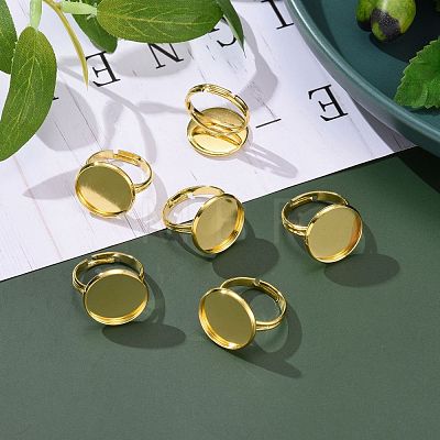 Brass Pad Ring Findings KK-J110-G-1