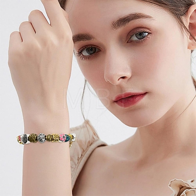 30Pcs 15 Styles Tibetan Style Alloy European Beads TIBE-YW0002-07-1