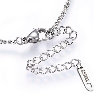 304 Stainless Steel Charms Necklaces NJEW-H497-13-1