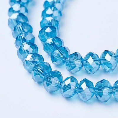 Electroplate Glass Beads Strands EGLA-A044-T1mm-A08-1