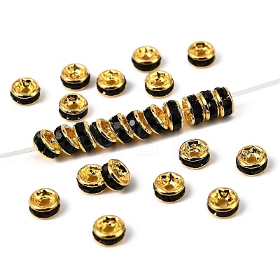 Brass Grade A Rhinestone Spacer Beads RSB034NF-04G-1