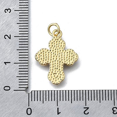 Brass Micro Pave Clear Cubic Zirconia Pendants X-KK-V010-10G-01-1