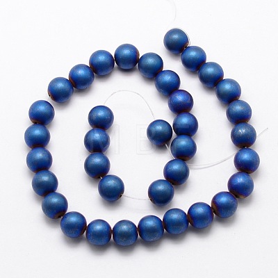 Electroplate Non-magnetic Synthetic Hematite Beads Strands G-R363-10mm-07-1