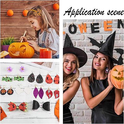 Halloween Printed PU Leather Fabric Sheet AJEW-WH0113-78-1