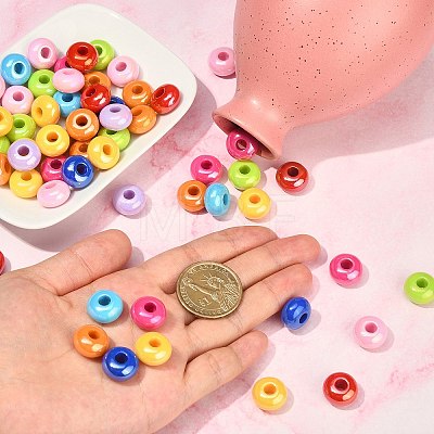 Opaque Acrylic European Beads FIND-CJC0003-66-1