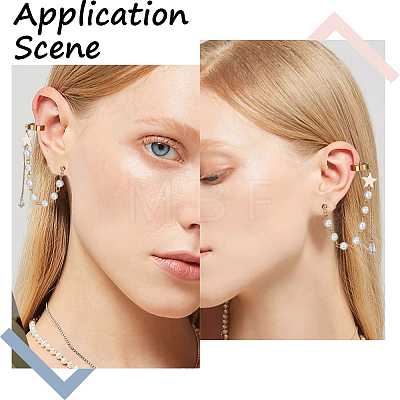 16Pcs 2 Colors 304 Stainless Steel Ear Cuff Findings STAS-BBC0003-23-1