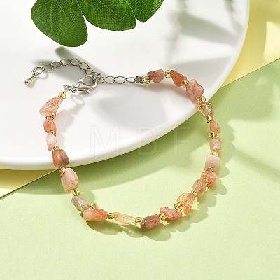 Natural Sunstone Beads Bracelets for Women BJEW-H623-02S-06-1