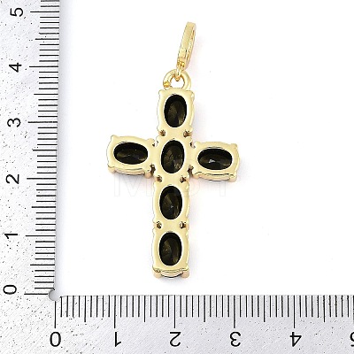 Rack Plating Brass Cubic Zirconia European Dangle Charms KK-P287-47G-01-1