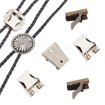 6Pcs 6 Styles Iron Bolo Tie Slide Clasp IFIN-NB0001-49-1