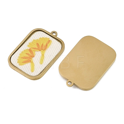 304 Stainless Steel & Embroidered Pendants SA-CBA1ED9-07G-1
