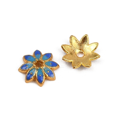 Multi-Petal Alloy Enamel Bead Caps FIND-G029-02G-04-1