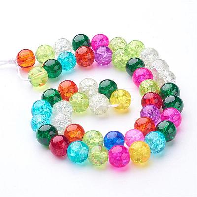Crackle Glass Beads Strands GGM003-1