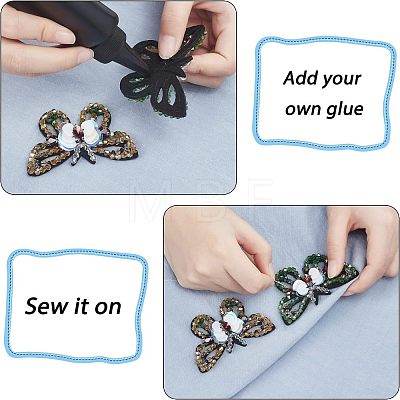 Fingerinspire 5Pcs 5 Colors Computerized Embroidery Cloth Sew on Patches DIY-FG0002-38-1