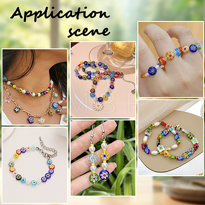 160Pcs 8 Styles Handmade Millefiori & Evil Eye Lampwork Beads LAMP-PA0001-73-1
