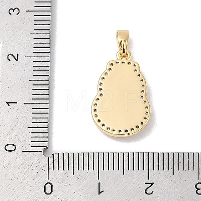 Brass with Shell and Cubic Zirconia Charms KK-Q030-07G-1