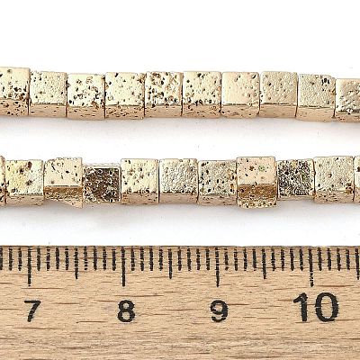 Electroplated Natural Lava Rock Beads Strands X-G-L606-E02-01D-1