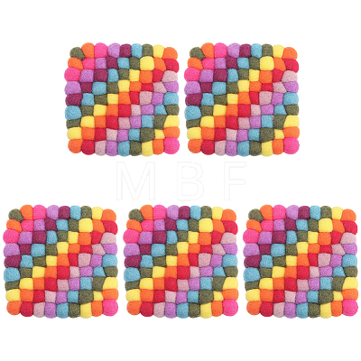 Round Wool Felt Ball Coasters AJEW-WH20020-151B-1