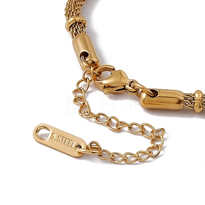 316 Stainless Steel Round Mesh Chain Bracelet for Men Women BJEW-G655-05G-1