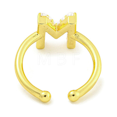 Rack Plating Brass Open Cuff Rings for Women RJEW-F162-01G-M-1