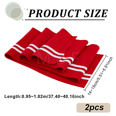 2Pcs 95% Cotton & 5% Elastic Fiber Ribbing Fabric for Cuffs FIND-BC0004-45C-1