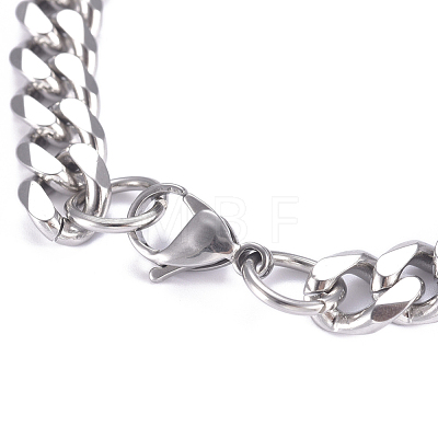 Men's 304 Stainless Steel Cuban Link Chain Bracelets BJEW-G631-13P-1