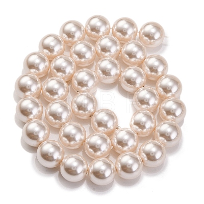 Baking Painted Pearlized Glass Pearl Round Bead Strands PEAR-H019-02E-02-1