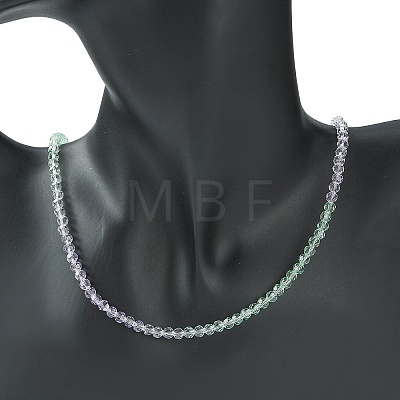 Bling Glass Round Beaded Necklace for Women NJEW-PH01490-04-1