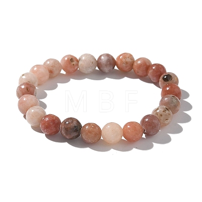 Natural Plum Blossom Jade Beads Stretch Bracelets BJEW-F380-01-B08-1