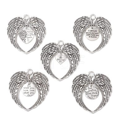 5Pcs Tibetan Style Alloy Pendants PALLOY-JF03019-02-1