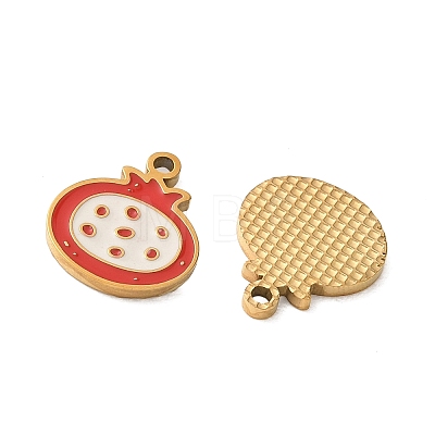Fruit 304 Stainless Steel Enamel Pendants SA-CBA49D2-11G-01-1