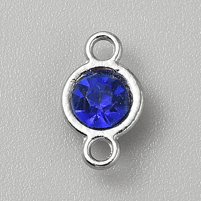 Faceted Glass Flat Round Connector Charms FIND-WH20042-56H-1