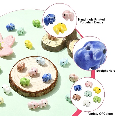 20Pcs Handmade Porcelain Ceramic Beads PORC-YW0001-81-1