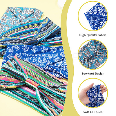 4Pcs 4 Styles Yoga Cloth Exercise Elastic Headbands OHAR-TA0001-16-1