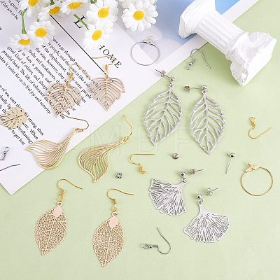 DIY Leaf Drop Earring Making Kit DIY-SZ0009-73-1
