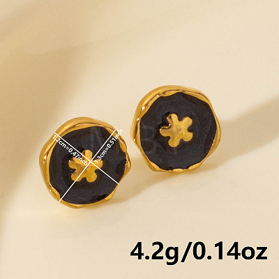 304 Stainless Steel Flower Stud Earrings IK8478-3-1