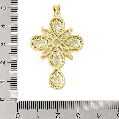 Rack Plating Brass Clear Cubic Zirconia Pendants KK-S380-32G-B-1