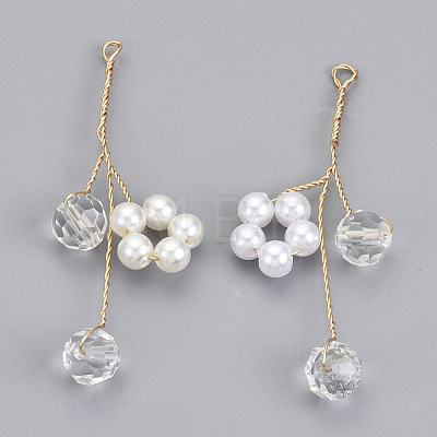 ABS Plastic Imitation Pearl Pendants KK-N235-011-1