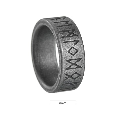 Viking Rune Titanium Steel Finger Rings for Men WGDF4AB-48-1