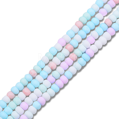 Opaque Spray Painted Glass Bead Strands GLAA-N047-07-03-1