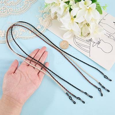 3Pcs 3 Colors PU Leather Eyeglass Chains AJEW-CL0005-86-1