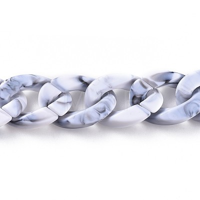 Acrylic Curb Chains X-AJEW-JB00505-05-1