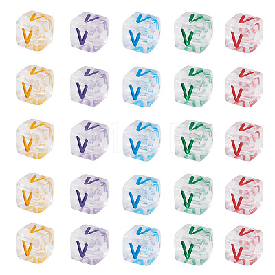 50Pcs Acrylic European Beads MACR-TADJ0001-13V-1