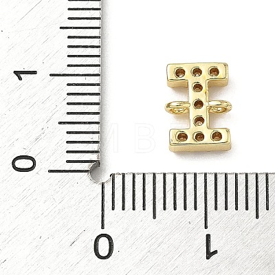 Brass Micro Pave Clear Cubic Zirconia Letter Links Connector Charms KK-I382-07G-I-1