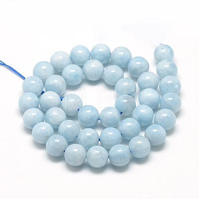 Natural Aquamarine Beads Strands G-R446-8mm-05-1